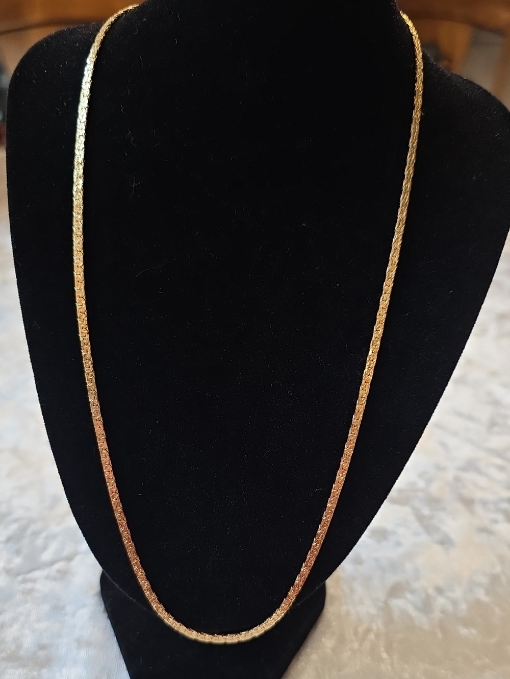 Vintage 14kt GP Gold Textured Byzantine Minimalist Classic Necklace